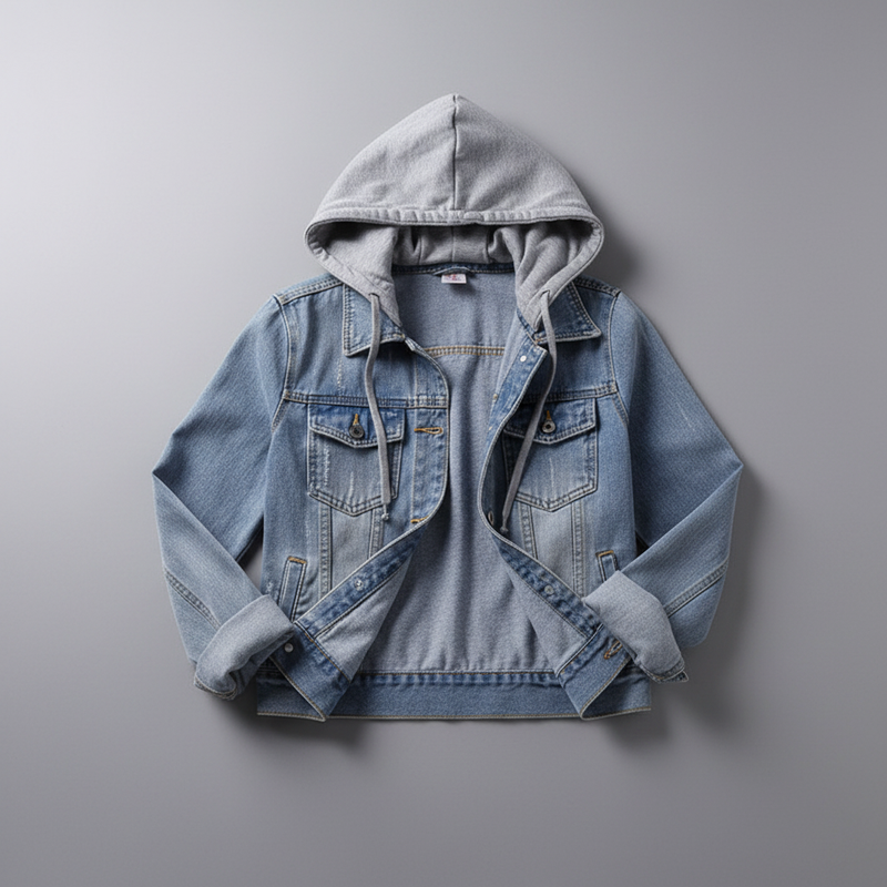 Denim Jacket with Removable Hood | Women's Jacket