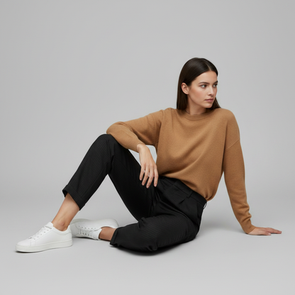 Elegant High Waist Women's Trousers | Office Wear