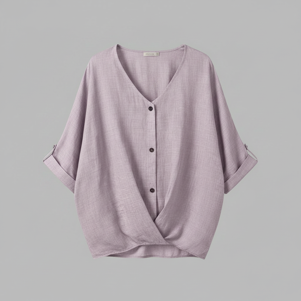 Elegant V-Neck Women's Blouse | Long Sleeve Versatile Top