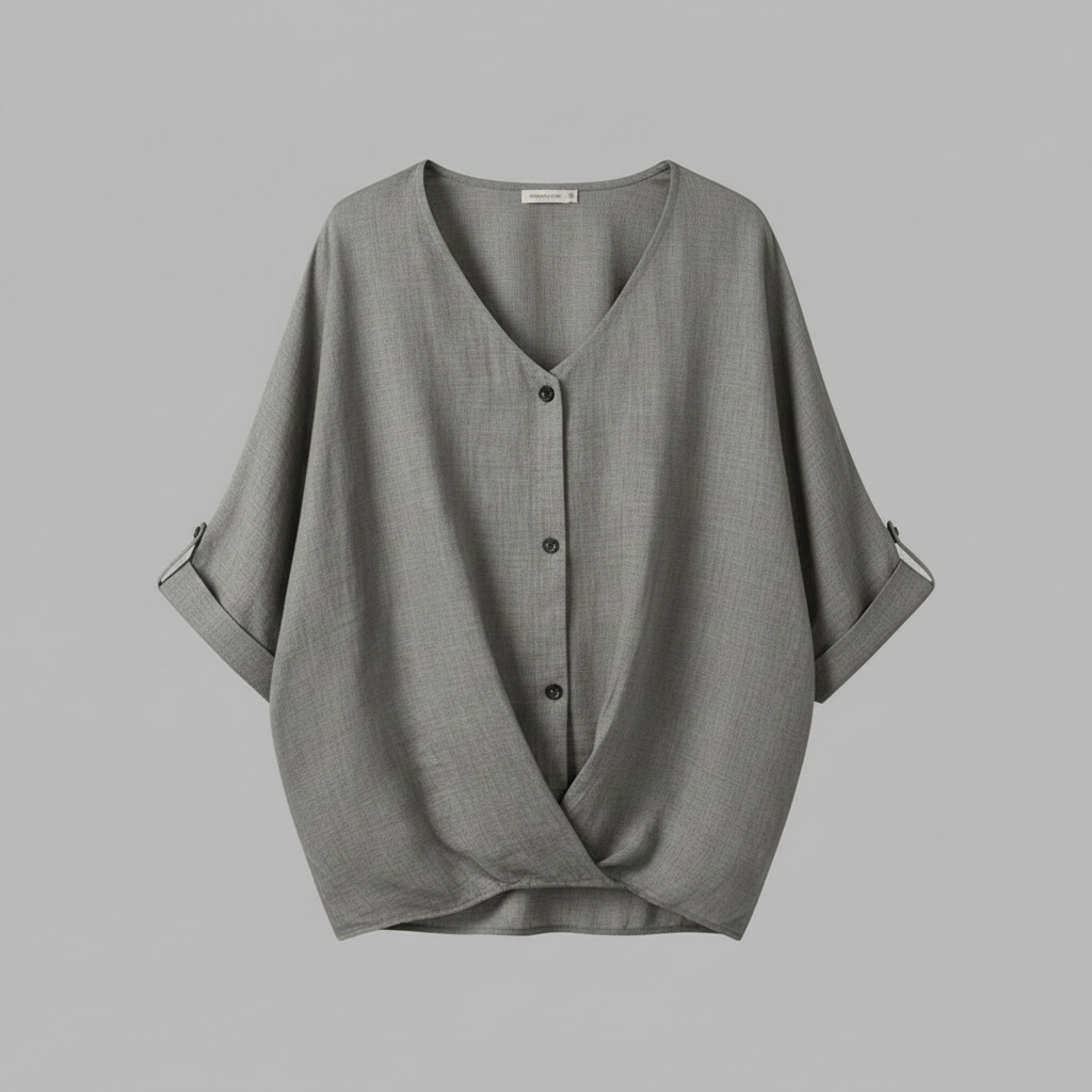 Elegant V-Neck Women's Blouse | Long Sleeve Versatile Top
