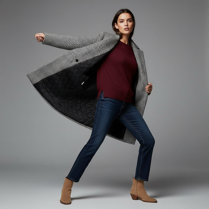 Elegant Long Wool Coat | Women's Winter Outerwear