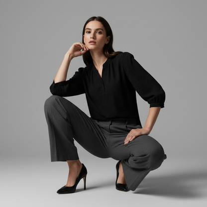 Silk Patchwork Women's Blouse | Versatile Fashion Top