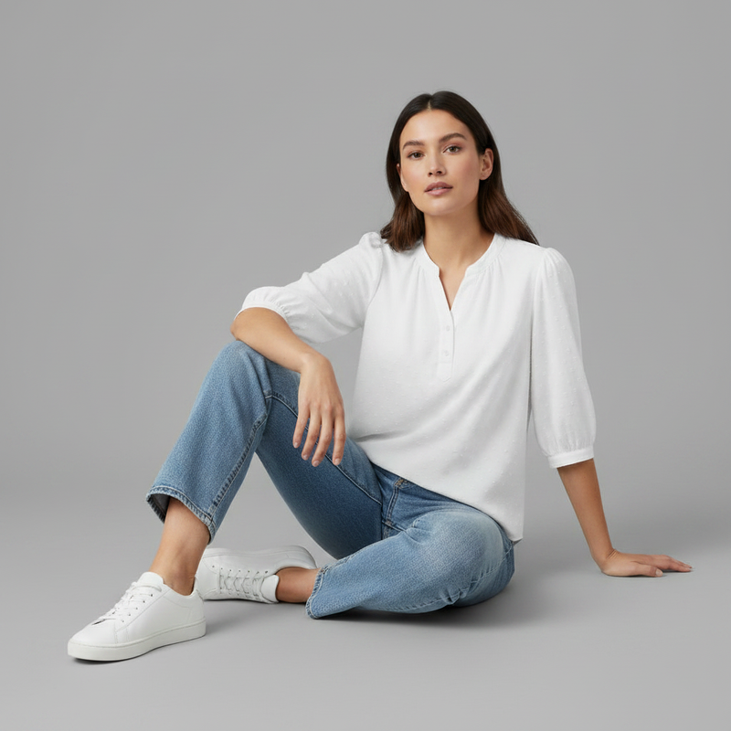 Silk Patchwork Women's Blouse | Versatile Fashion Top
